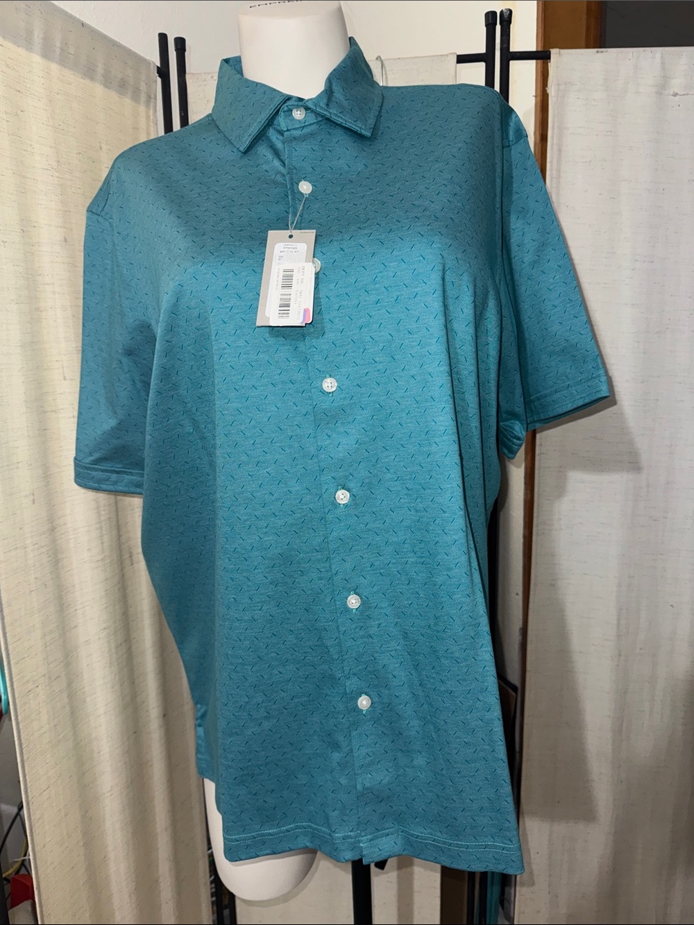NWT Turquoise Daniel Cremieux Knit Shirt xl Cotton